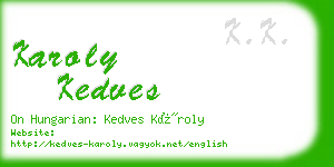 karoly kedves business card